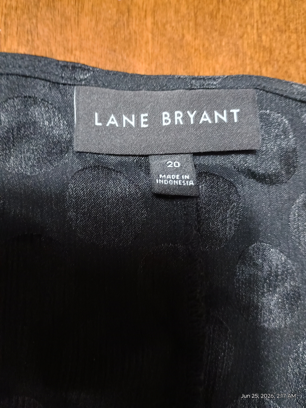 Lane Bryant Black Dot-Texture Ruffle Sleeve Blouse - Picture 4 of 5